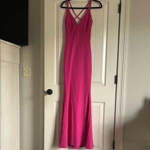 Lulu's Pink Backless Gown